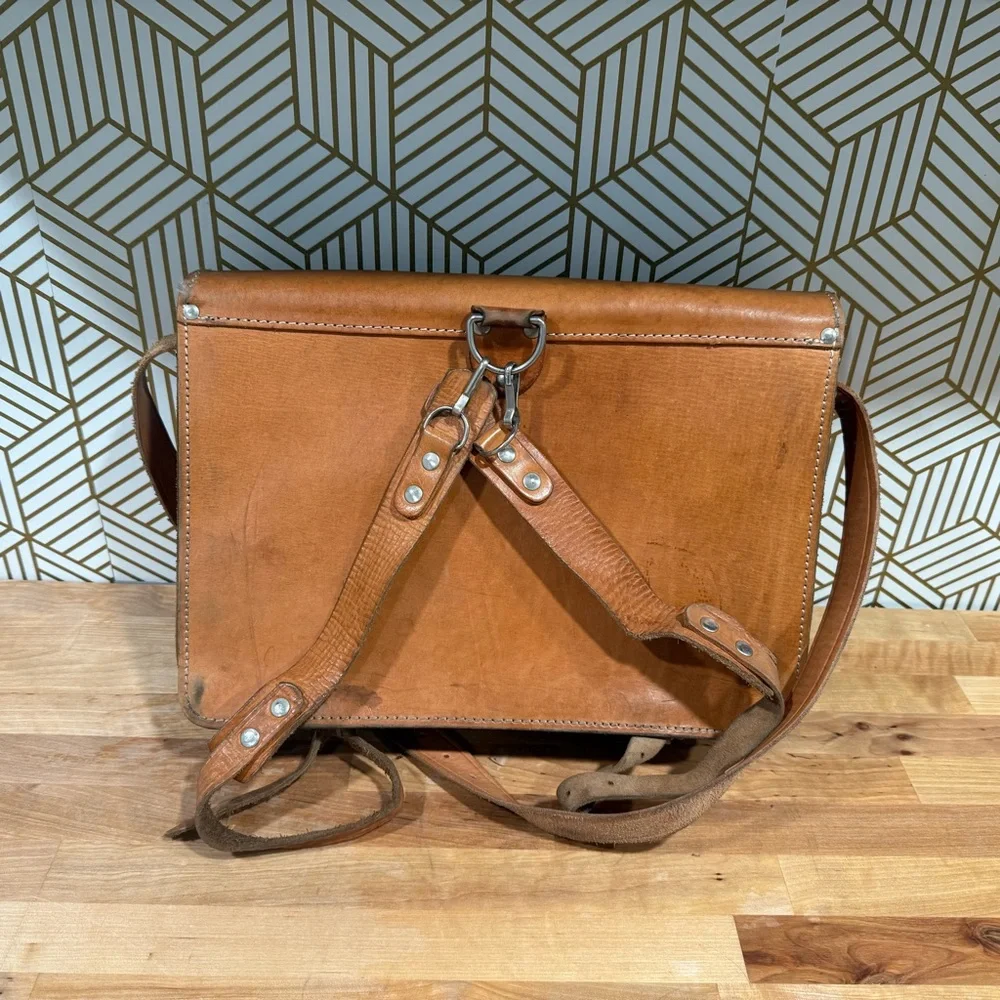 JJ Kübler leather bag natural leather bag 30x40 cm briefcase travel bag vintage